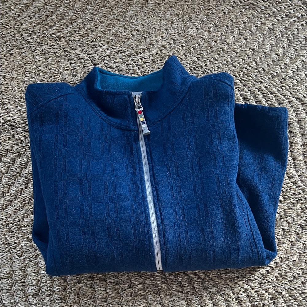 Women's Blue Wool Mid Layer